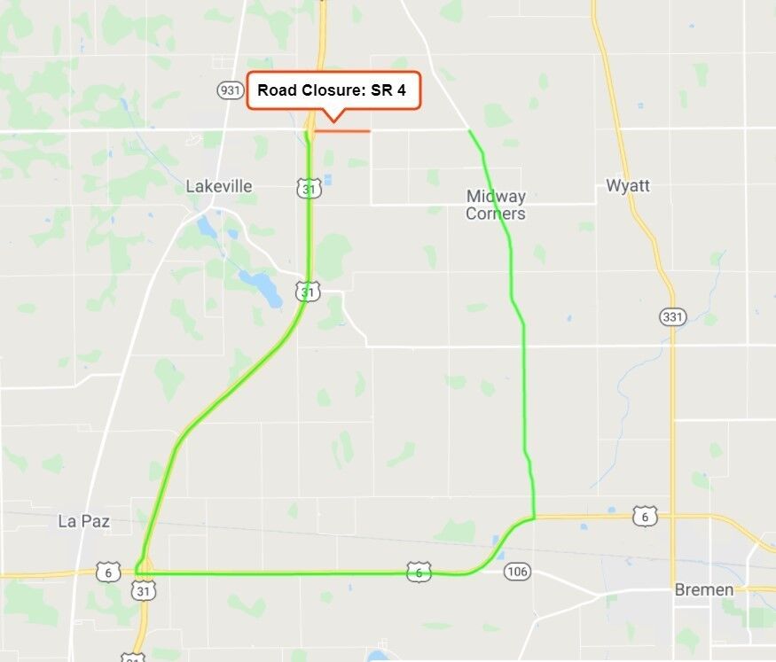 State Road 4 to be closed east of U.S. 31 for bridge work
